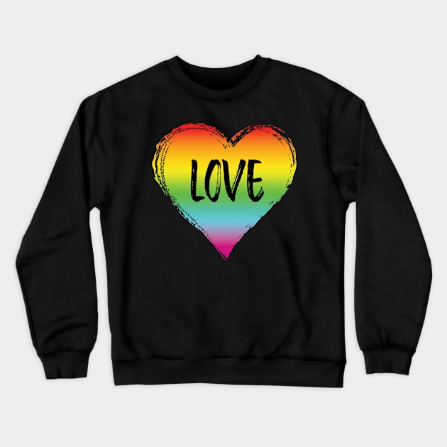 LGBT Love Heart Rainbow Crewneck Sweatshirt by aaallsmiles